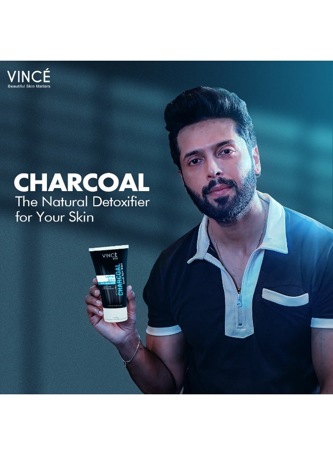 VINCE Charcoal Face Wash - Pack of 2 – Deep Cleanses, Exfoliates Dead Skin, Removes Blackheads, Dirt, Oil & Impurities – Brightens & Clarifies for a Clear, Glowing Complexion – 120ml Each - Image 3